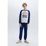 DeFacto Erkek Çocuk Polar Pijama Takımı Baskılı Uzun Kollu Üst Beli Lastikli Uzun Alt D8600A824CW