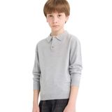 DeFacto Erkek Çocuk Polo Yaka Kazak Gri, 9-10 Yaş, F3739A825AU, Gri-GR210, Erkek Çocuklar