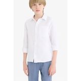 Defacto Erkek Çocuk Polo Yaka Oxford Uzun Kollu Gömlek T8854a625auwt34 Beyaz