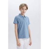DeFacto Erkek Çocuk Polo Yaka Pike Kısa Kollu Tişört D7841A825SM - Navy - Dropsuz - 5 - 6 Yaş