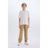 DEFACTO Erkek Çocuk Relaxed Fit Pantolon, Bej, 8-9 Yaş