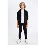 DeFacto Erkek Çocuk Siyah Beli Paçası Lastikli Cepli Basic Düz Jogger Okul Eşofman Altı W0773a624au
