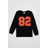 DeFacto Erkek Çocuk Spor Bisiklet Yaka Baskılı Sweatshirt S0780A620AU - 3 - 4 Yaş - Siyah
