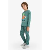 DeFacto Erkek Çocuk Stumble Guys Pijama Takımı Uzun Kollu Üst Uzun Alt F5176A825AU