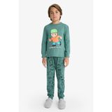 DeFacto Erkek Çocuk Stumble Guys Pijama Takımı Uzun Kollu Üst Uzun Alt