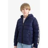 DeFacto Erkek Çocuk Su Geçirmez Kapüşonlu Polar Astarlı Şişme Mont 8-9 Yaş, 8-9 Yaş, 26K801001799_D8010072, Mavi, Erkek Çocuklar