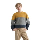 DEFACTO Erkek Çocuk Sweatshirt, Gri, Uzun Kol, Bisiklet Yaka, 13+14 Beden