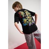 DeFacto Erkek Çocuk Teenage Mutant Ninja Turtles Bisiklet Yaka Kısa Kollu Tişört E3101A825SM - 8 - 9 Yaş - Dropsuz - Black