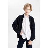 DeFacto Erkek Çocuk Triko Hırka, 8/9 Yaş (134cm), X5975A624AU, Lacivert, Erkek Çocuklar