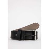 DeFacto Erkek Dikdörtgen Toka Suni Deri Günlük Kemer A1653AXNS - 120 cm - Siyah-BK27