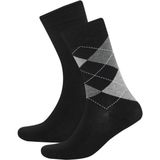 DeFacto Erkek Dikişsiz Baklava Desenli Ultra Soft 2'li Bambu Premium Uzun Çorap D3775AXNS - Siyah-BK26 - Standart