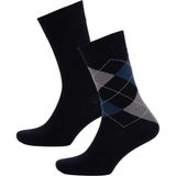 DeFacto Erkek Dikişsiz Baklava Desenli Ultra Soft 2'li Bambu Premium Uzun Çorap D3775AXNS - Standart - Lacivert-NV2