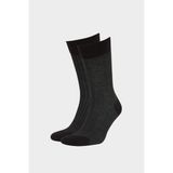 DeFacto Erkek Dikişsiz Ultra Hafif 2'li Premium Uzun Çorap E7853AXNS - Siyah-BK26 - Standart