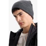 DeFacto Erkek Dokuma Etiketli Triko Bere E9967AX25WN - Antrasit-AR211 - Dropsuz - Standart