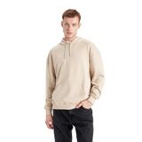 DeFacto Erkek kapüşonlu sweatshirt, Kum, S