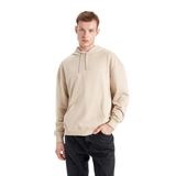 DeFacto Erkek kapüşonlu sweatshirt, Kum, XL