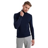 DeFacto Erkek örgü kazak uzun kollu yuvarlak yaka süveter - Slim fit kazak erkek üst giyim lacivert, XL, Mavi, XL