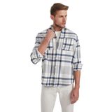 DeFacto Erkek Relax Fit Kareli Uzun Kollu Gömlek, Lacivert, XS