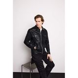 DeFacto Erkek Siyah Slim Fit Astarlı Fermuarlı Suni Deri Mont, M, F7745AX, Siyah-BK27, mens
