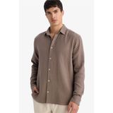DeFacto Erkek Uzun Kol Gömlek F9275AX/BN534 BROWN