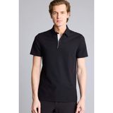 DeFacto Esnek Kırışmaz Slim Fit Polo Yaka Tişört, M, F9896AX26SP, Siyah-BK81, Erkek