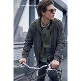 DeFacto Esnek Slim Fit Kolej Yaka Mont, L, Esnek Slim Fit Kolej Yaka Mont, Haki-KH401, Erkek