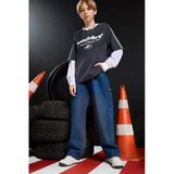 Defacto F0457 Mavi Erkek Çocuk Wide Leg Düz Paça Jean Pantolon