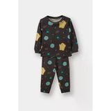 Defacto F0549a5gr164 Gri Erkek Bebek Pijama Takımı Uzay Baskılı Uzun Kollu Üst Uzun Alt