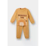 Defacto F0551a5og615 Turuncu Erkek Bebek Pijama Takımı Aslan Baskılı Uzun Kollu Üst Uzun Alt