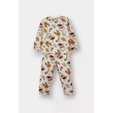 Defacto F0557a5er233 Ekru Erkek Bebek Pijama Takımı Yılbaşı Temalı Uzun Kollu Üst Uzun Alt