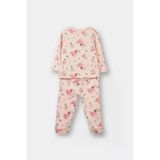 DeFacto F0642A5PN127 Pembe Kız Bebek Pijama Takımı Yılbaşı Temalı Uzun Kollu Üst Uzun Alt
