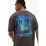 Defacto F1080axar212 Antrasit Defactofit Nba Golden State Warriors Boxy Fit Bisiklet Yaka Kısa Kollu Tişört