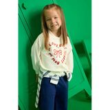 Defacto F3744a5nv42 Lacivert Kız Bebek 2'Li Takım Baskılı İçi Yumuşak Tüylü Okul Sweatshirt Eşofman Altı