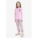 Defacto F7358a8pr66 Mor Kız Çocuk Kuromi Pijama Takımı Uzun Kollu Üst Uzun Alt