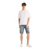 DeFacto F9605AX25SM İndigo-NM84 Erkek Slim Fit Dar Kesim Jean Bermuda Şort
