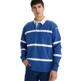 DeFacto F9832AX26SP IN272 Indigo Erkek Baskılı Sweatshirt