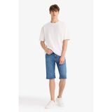 DeFacto F9890AX25SM Mavi Erkek Regular Fit Jean Bermuda Şort