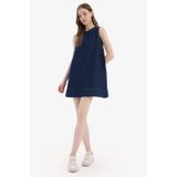 DeFacto Fashion Fit Bisiklet Yaka Kolsuz Yumuşak Jean Elbise D8257AX25SMNM34