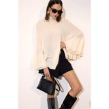 DeFacto Fashion Fit Dik Yaka Krep Uzun Kollu Bluz G8612AX26SP