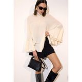 Defacto Fashion Fit Dik Yaka Krep Uzun Kollu Bluz G8612ax26sper83 Ekru-er83