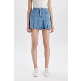 DeFacto Fashion Fit Pileli Jean Mini Etek