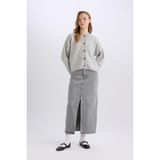 DeFacto Fashion Fit Yırtmaçlı Cepli Uzun Boy Jean Etek D4424ax24au