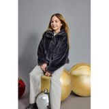 Defacto Fermuarlı Cepli Pelüş Mont Kız Çocuk, 7-8 Yaş, Fermuarlı Cepli Pelüş Mont, Antrasit-AR138, Girls, 7/8 Yaş (128cm)