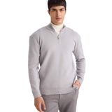DeFacto Fermuarlı Dik Yaka Triko Kazak, 2XL, G5283AX25WN, Gri-GR184, Erkek