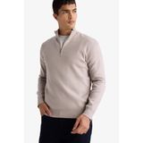 DeFacto Fermuarlı Dik Yaka Triko Kazak, XL, F7158AX25WN, Gri-GR184, Erkek