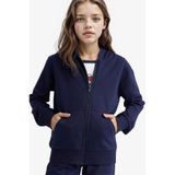 DeFacto Fermuarlı Kanguru Cepli Kapüşonlu Basic Sweatshirt Hırka Kız Çocuk C8110A825AU