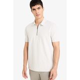 DeFacto Fermuarlı Yaka Kısa Kollu Polo Tişört, S, F9868AX26SP, Gri-GR368, Erkek