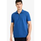 DeFacto Fermuarlı Yaka Kısa Kollu Polo Tişört, XL, F9868AX26SP, İndigo-IN272, Erkek