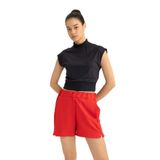 DeFacto Fit Crop Dik Yaka Sporcu Kısa Kollu Ağır Kumaş Tişört, S, B8966AXWT80mc, siyah, Kadın