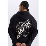 DeFacto Fit Nba Los Angeles Lakers Boxy Fit Kapüşonlu Sırt Baskılı Kalın Sweatshirt A4114ax24wn